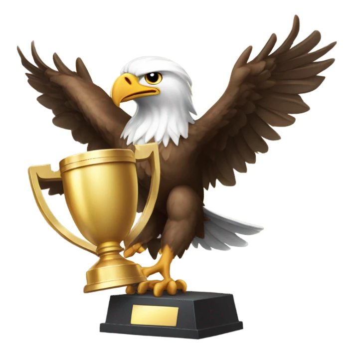 Eagle flying with a trophy  sticker