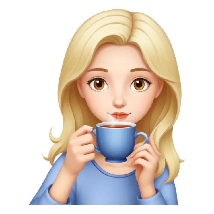 Una muchacha tomando te sticker