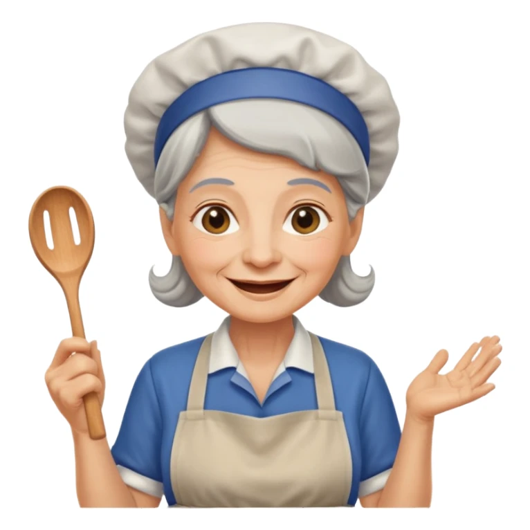 old woman kitchen worker sticker