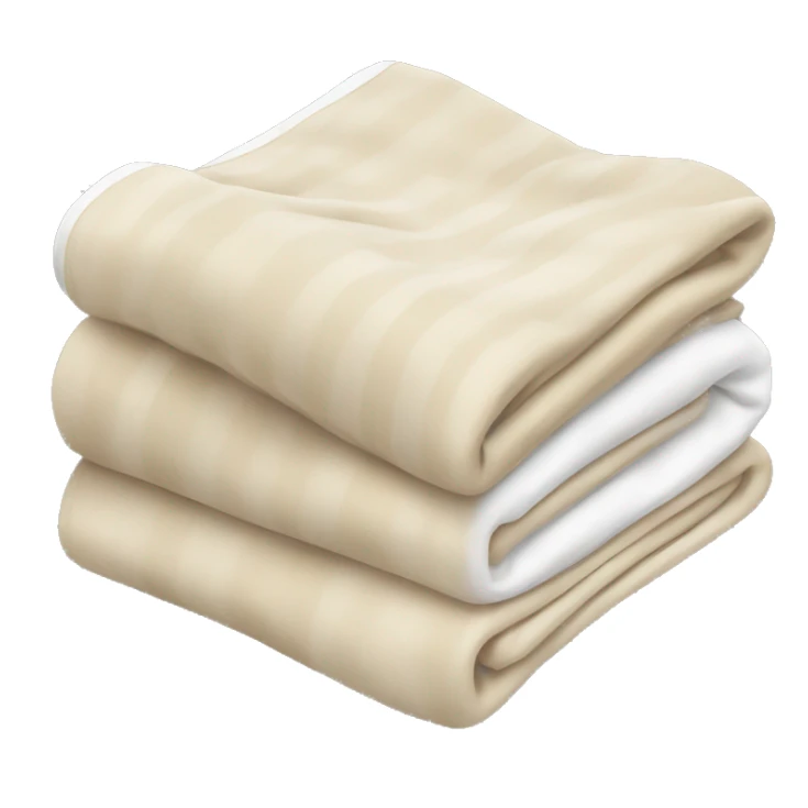 Beige and white folded blanket sticker