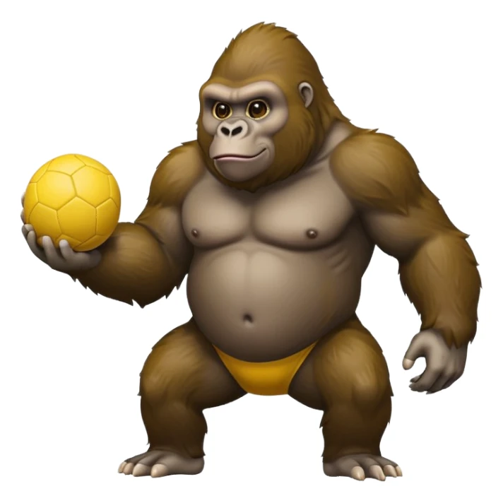 Gorilla with yellow kickball sticker