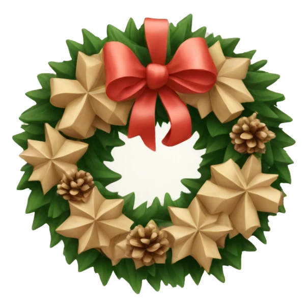 beige Christmas wreath sticker
