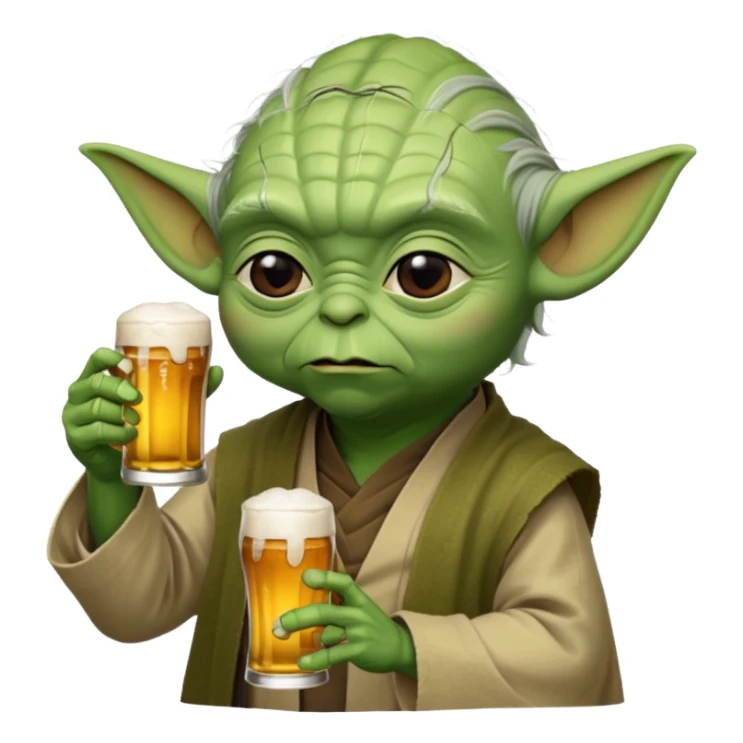 Yoda avec une bierre sticker