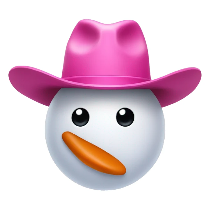 Snowman with pink cowboy hat sticker