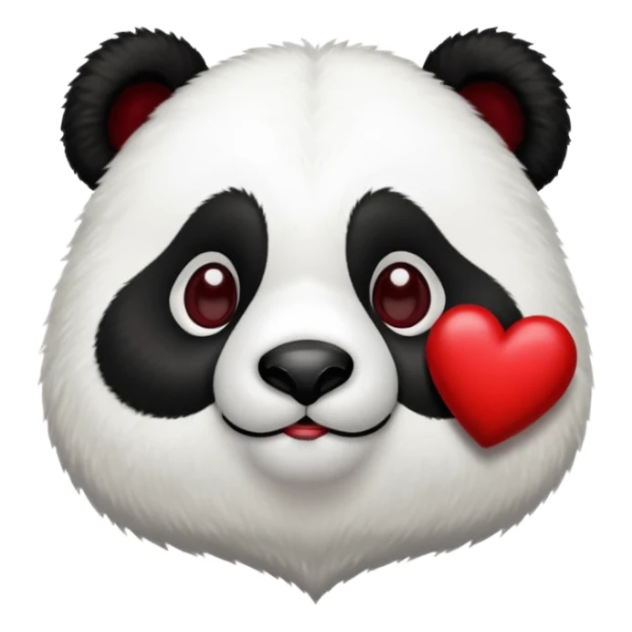 panda with  dark red heart  sticker