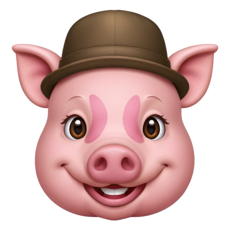 pig wear hat sticker