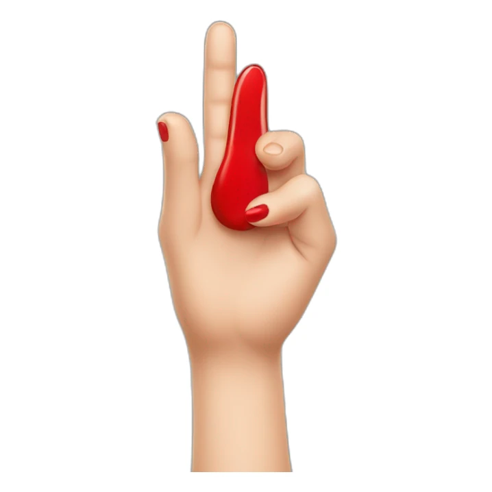 Middle finger with red nail polish  sticker