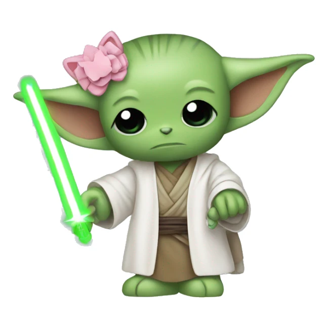 Hello kitty holding yoda sticker
