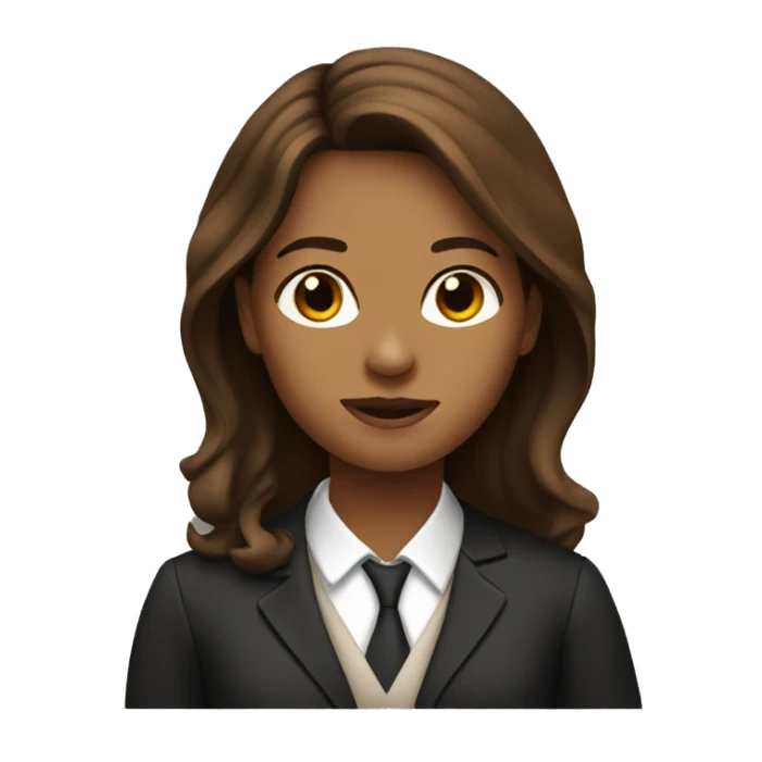 Long brown haired girl lawyer sticker