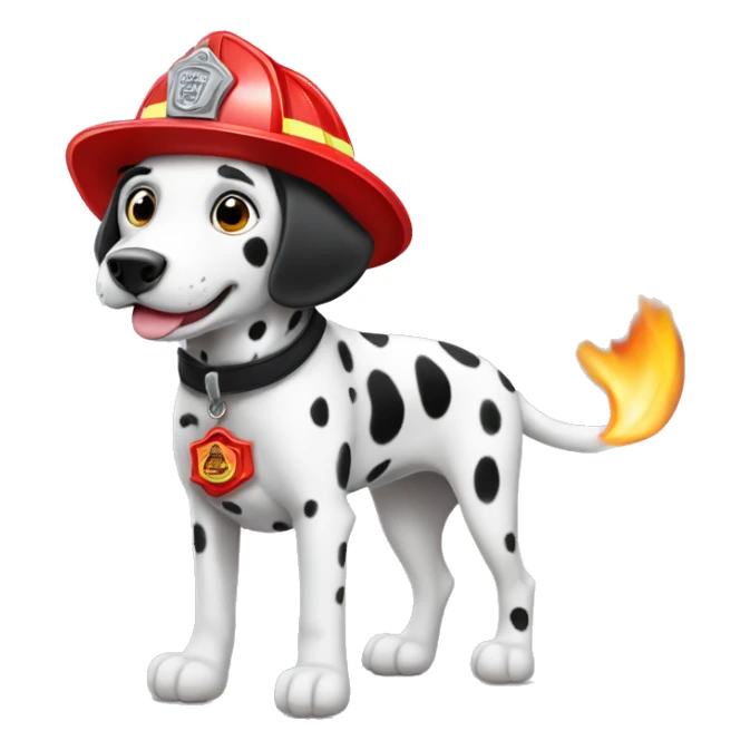 Dalmatian with fire fighter hat  sticker