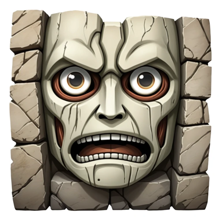 Colossal wall from Attack on Titan with giant faces embedded in it sticker