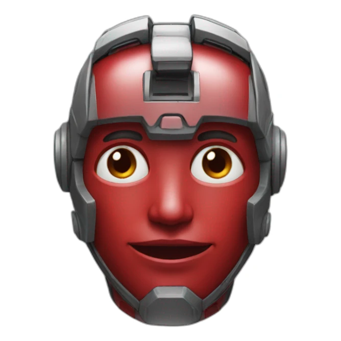 ai bot red color scheme sticker