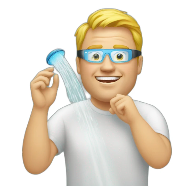 robert scoble taking a shower with google glass sticker