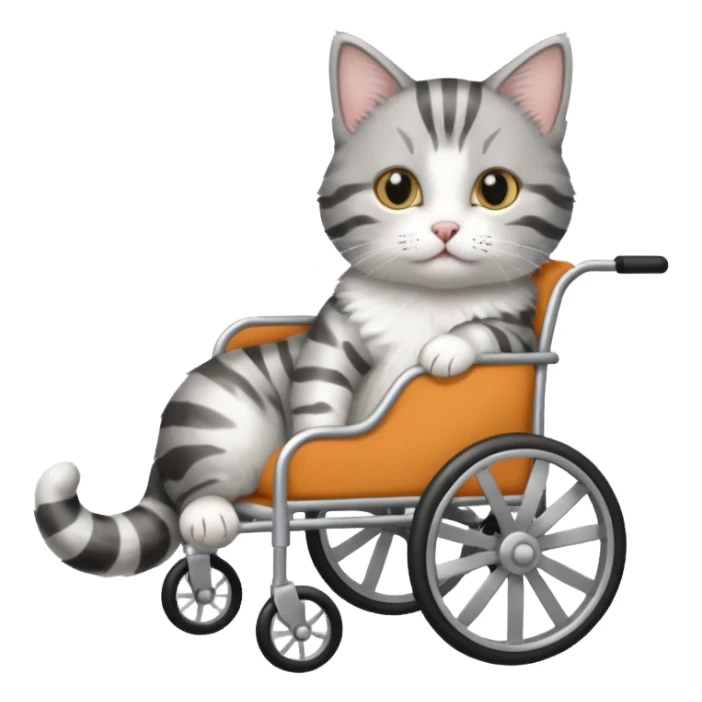 cat in a pet wheelchair sticker