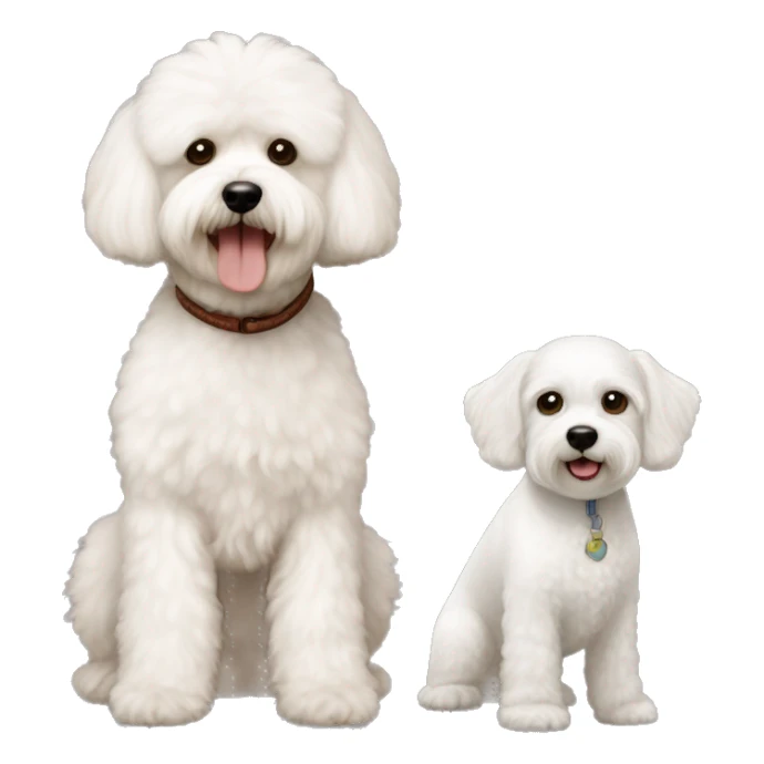 white bichon frise and brown cockapoo sticker