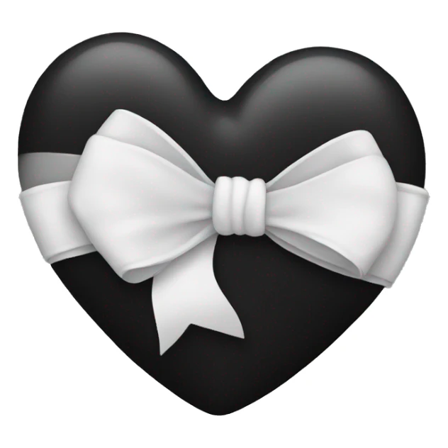 black heart with white bow sticker