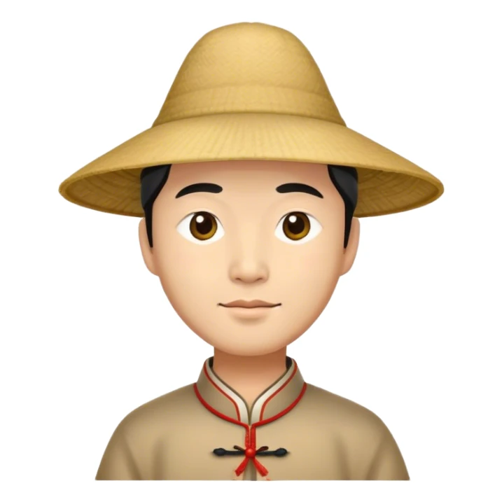 Chinese man with traditional hat sticker