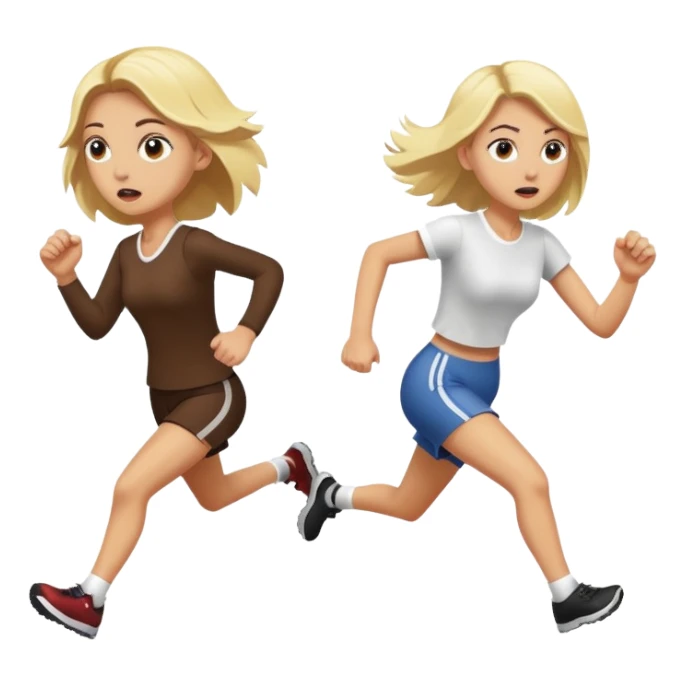 Mean turkey chasing a blonde girl sticker