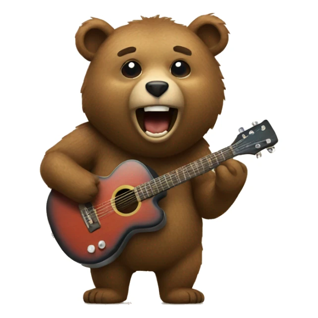 bear play guitar  sticker