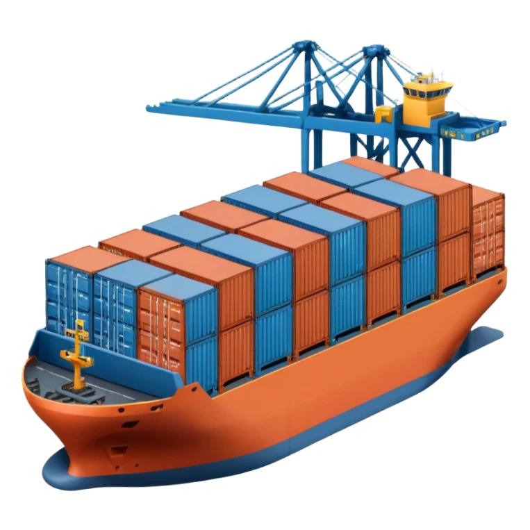 Container terminal on land. sticker