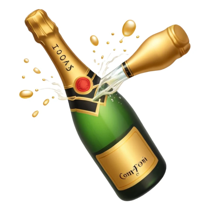 Champaine bottle opening sticker