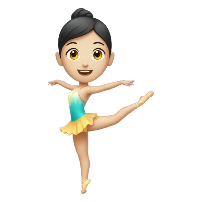a Chinese girl doing rhythmic gymnastics sticker