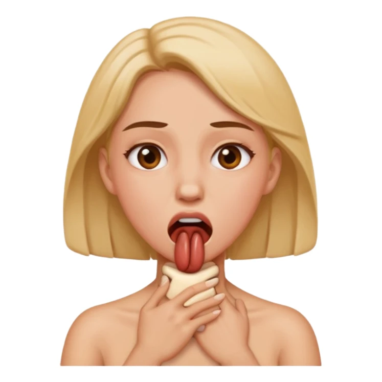 Woman self choking sticker