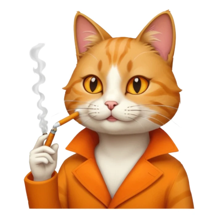 cat smoking sticker