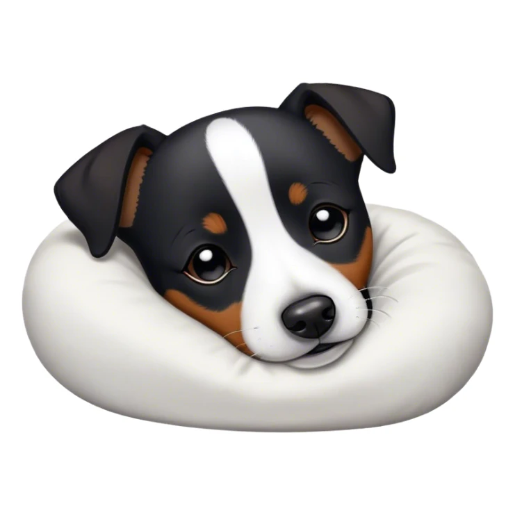 Sleeping black jack russell sticker