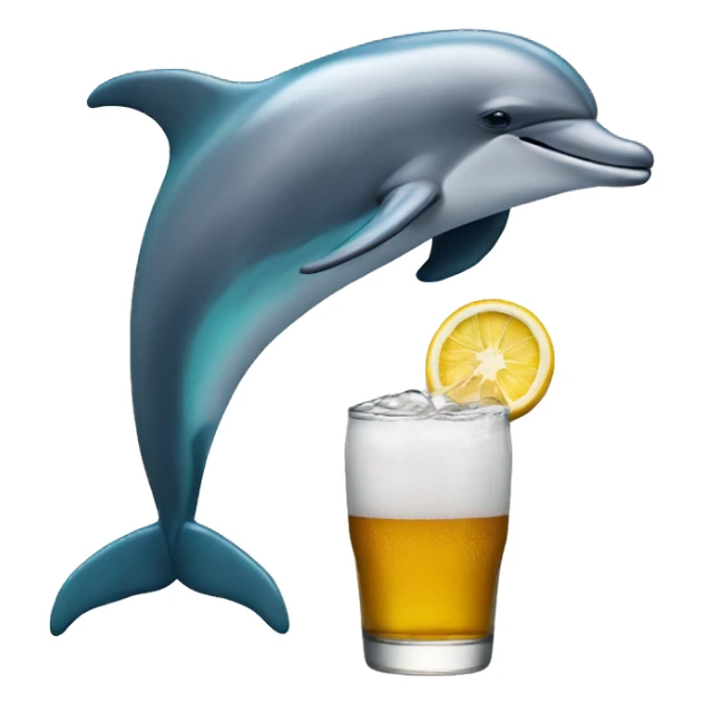 Dolphin drinking a modelo  sticker