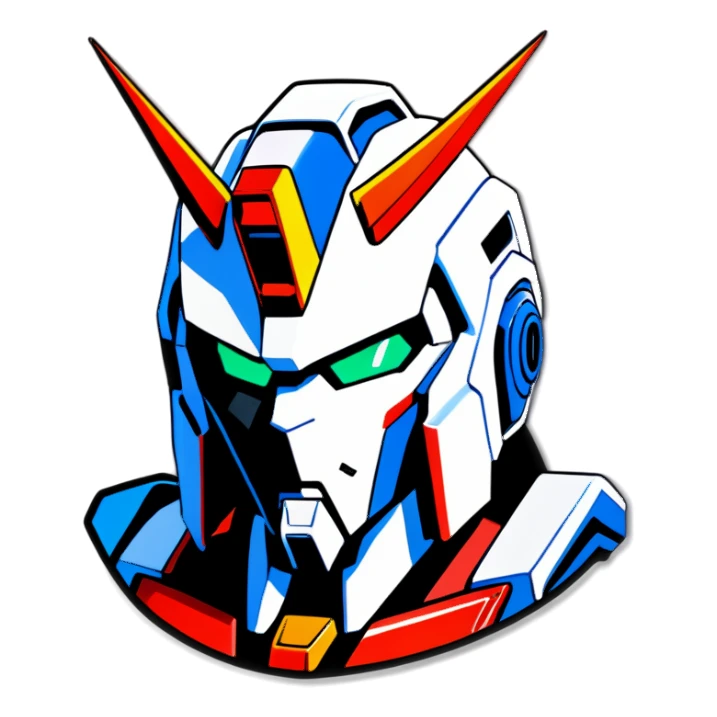 Gundam white head sticker