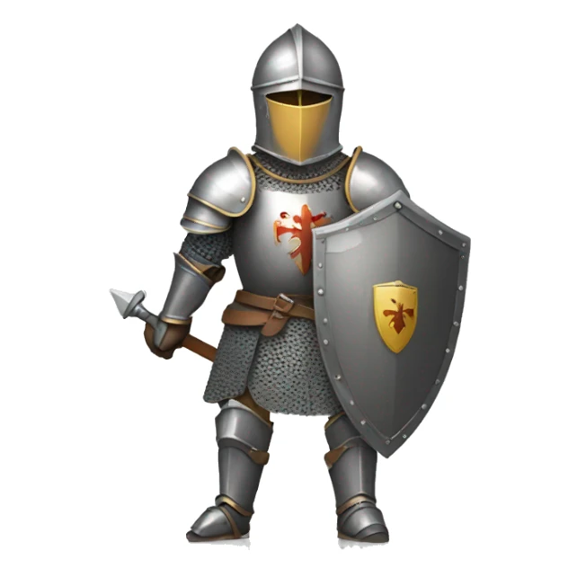knight in armor wielding shield sticker