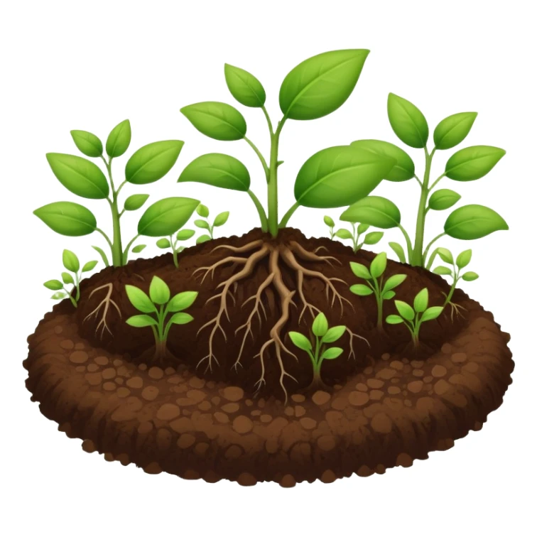 rich brown soil with small plants sprouting sticker