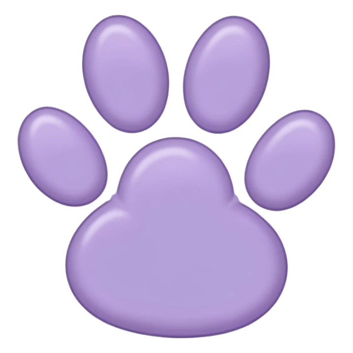 a pastel purple pawprint sticker