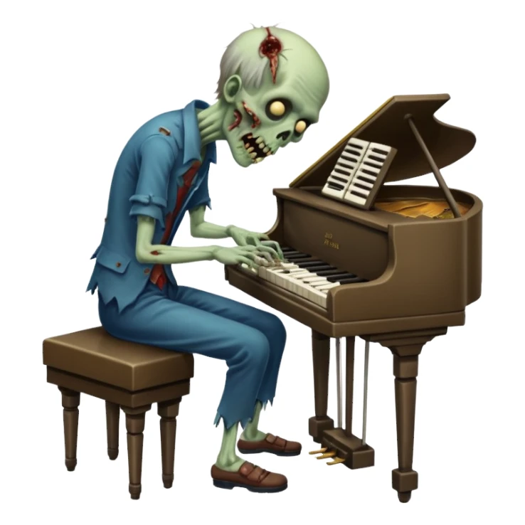 Zombie plays the pianica sticker