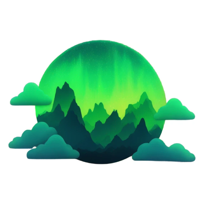 Northern lights with bitco sticker