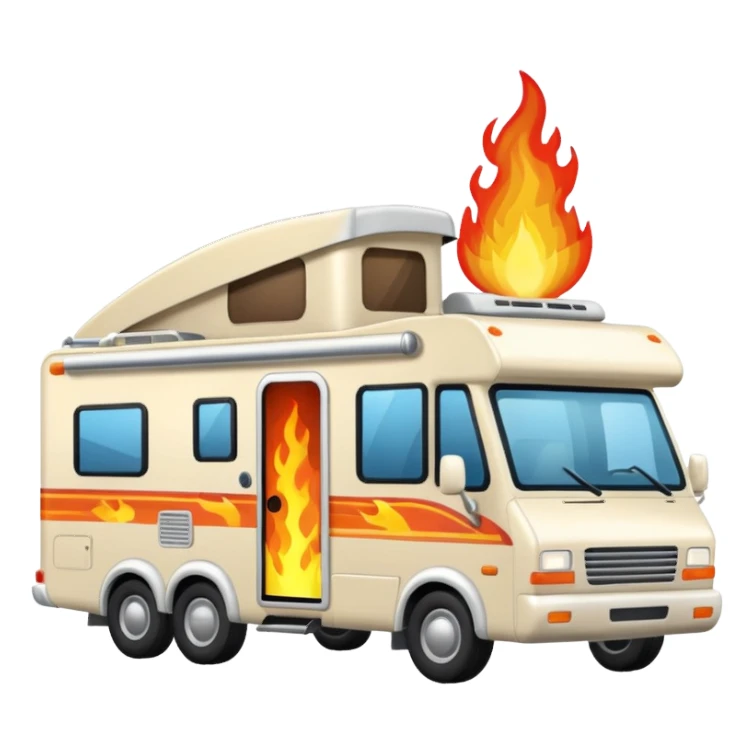 Class A motorhome. Add a fire and a tent sticker