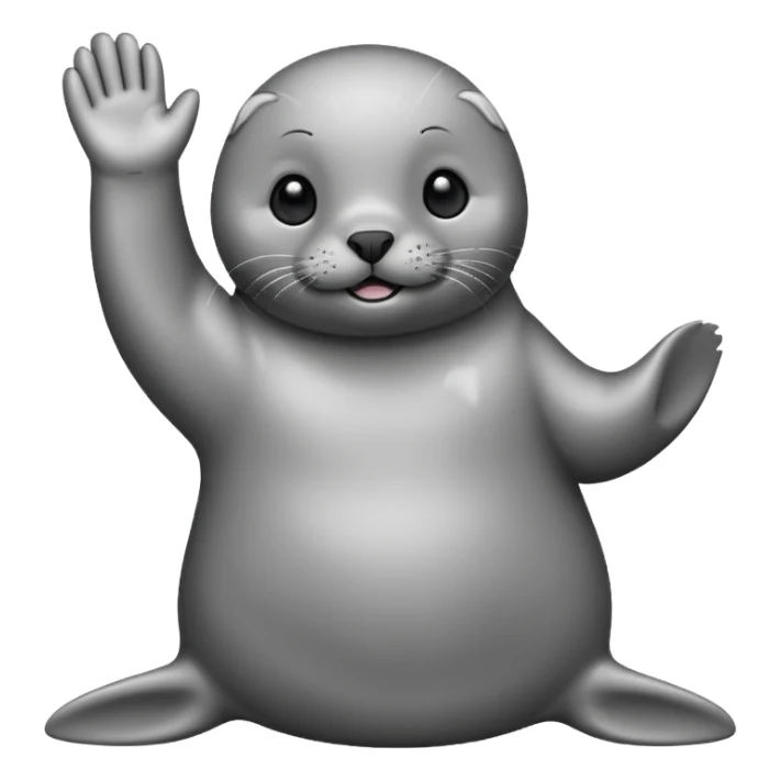 cute seal waving its flipper sticker