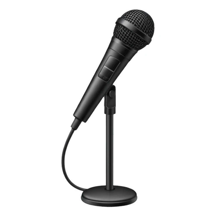 microphone with stand sticker