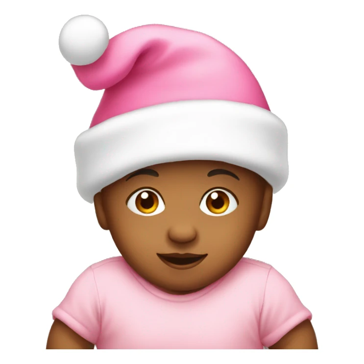 baby wearing pink santa hat sticker