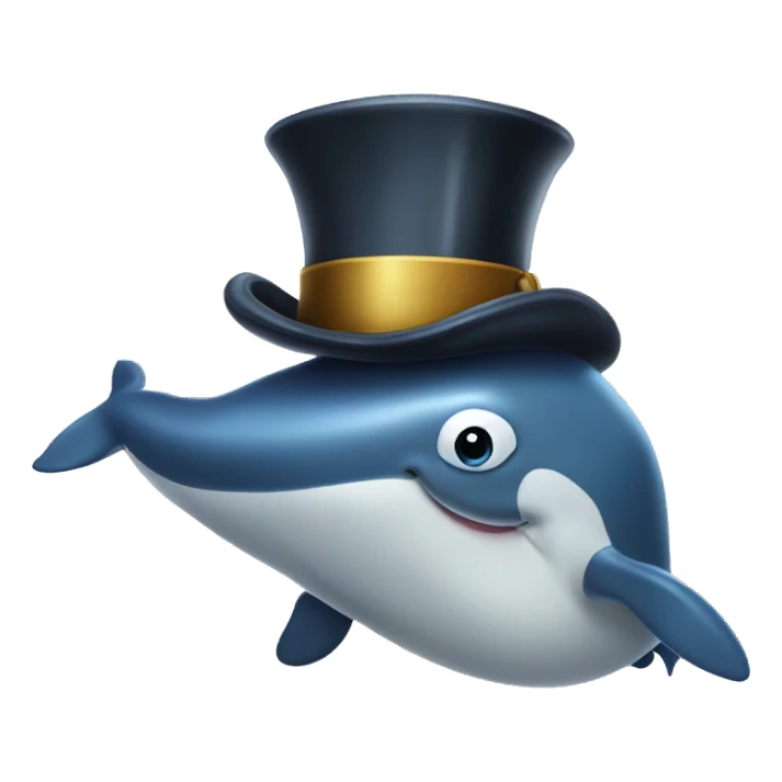 beefy whale with tophat sticker