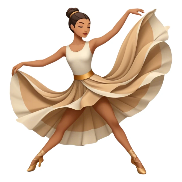 humanless Icon for Contemporary Dance: dynamic motion, comfortable attire with abstract shapes and movement lines in the background. The icon should represent the expressive and creative nature of contemporary dance. Transparent background. sticker