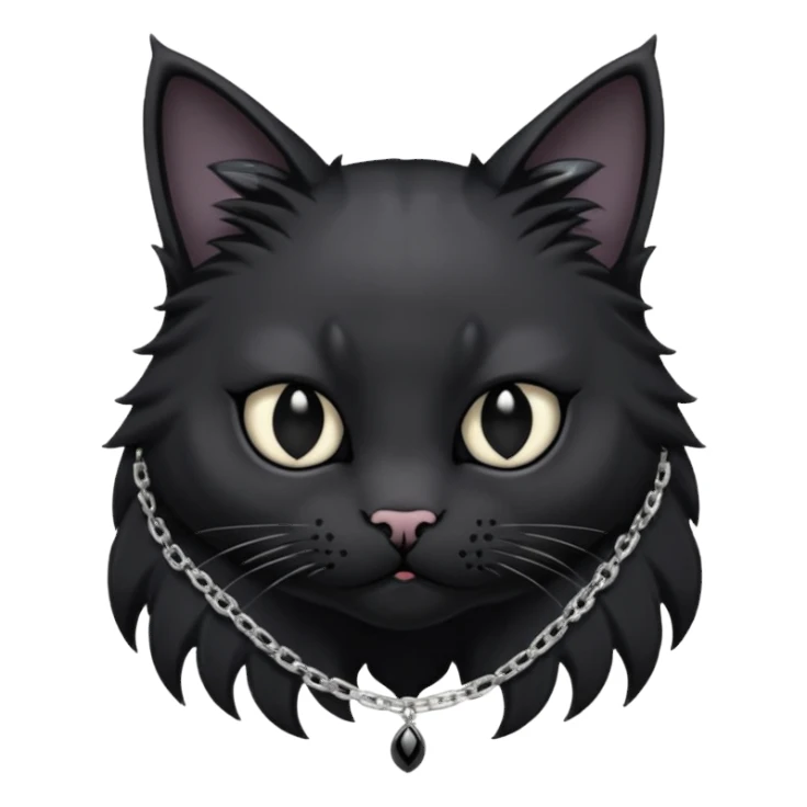 Goth cat with silver item  sticker