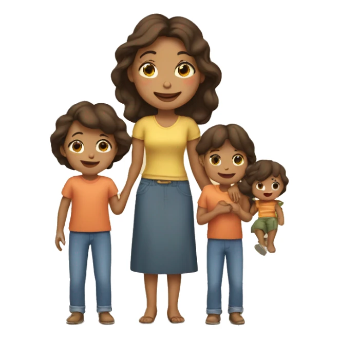 mujer con niños sticker