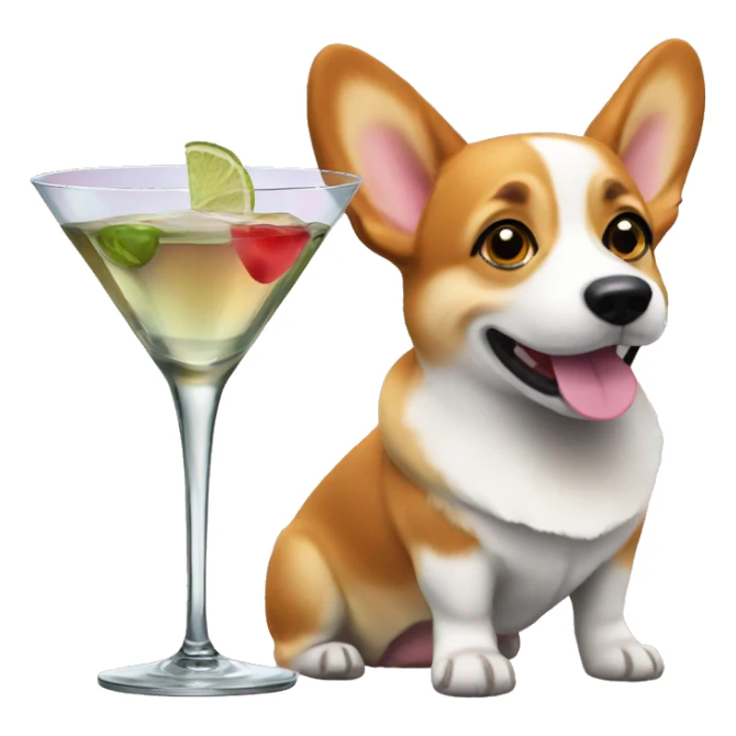 Corgi with martini sticker