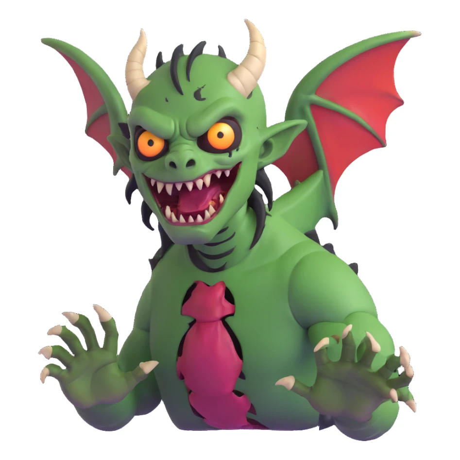 human dragon with a zombie face sticker