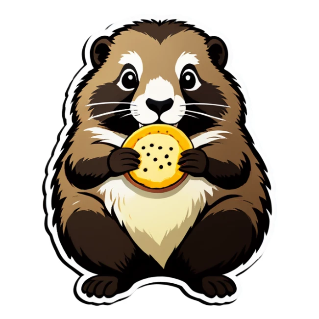Marmot eating arepa sticker