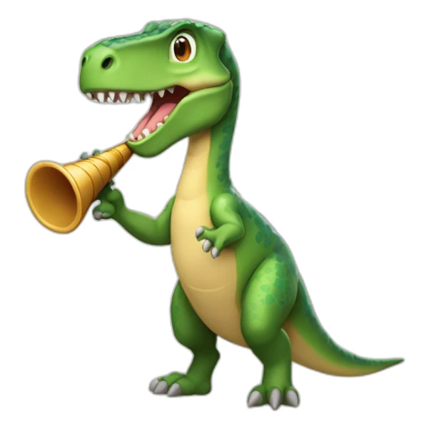 Dinosaurio con flauta sticker