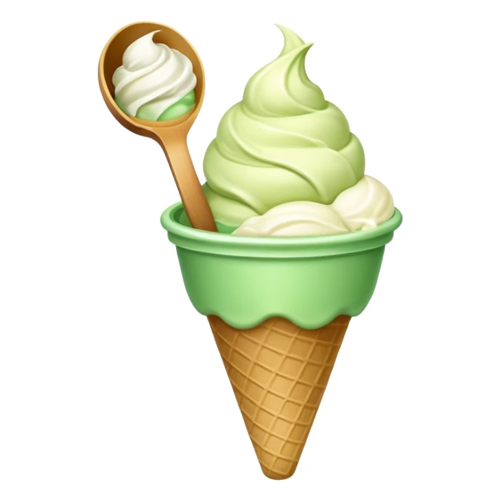 green ice cream cup sticker