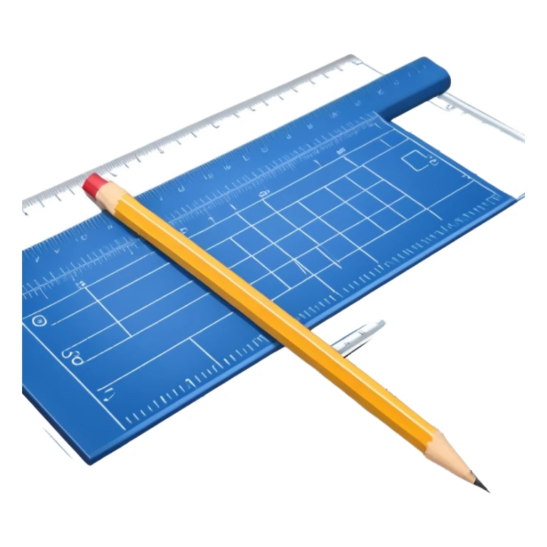 blueprint with ruler and pencil sticker